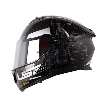 CASCO INTEGRAL LS2 FF808 STREAM II AIR_FORCE GRIS OSCURO+NEGRO